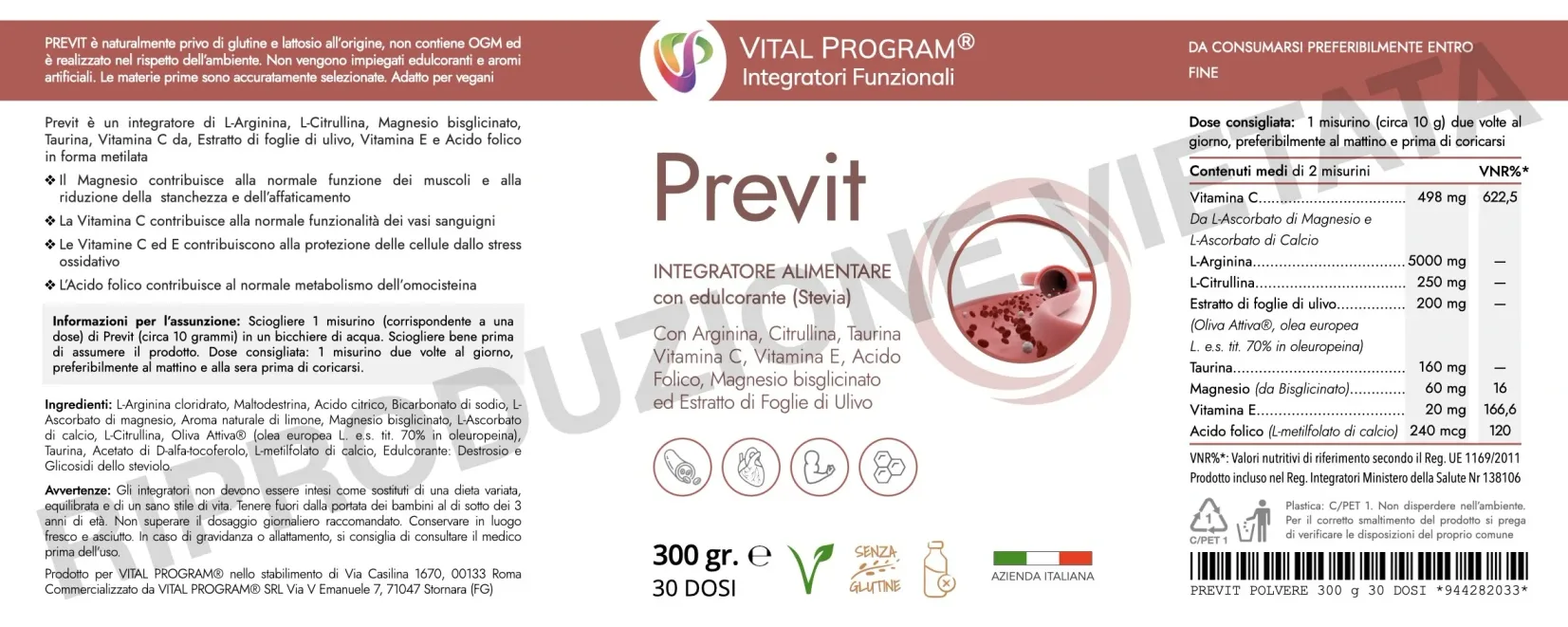 scheda tecnica previt