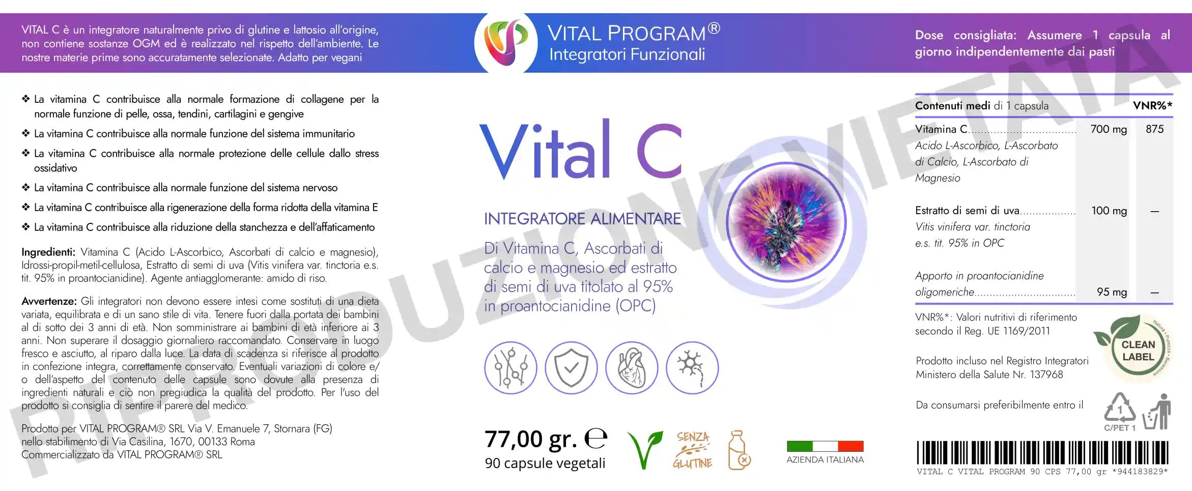 scheda tecnica vital c